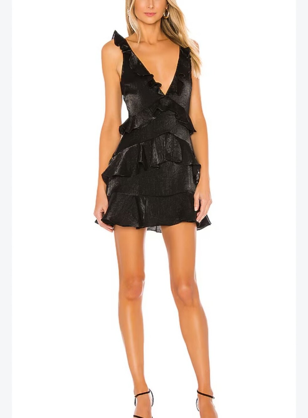 House of Harlow 1960 Black Ruffle Tiered Mini Dress size M new with tags